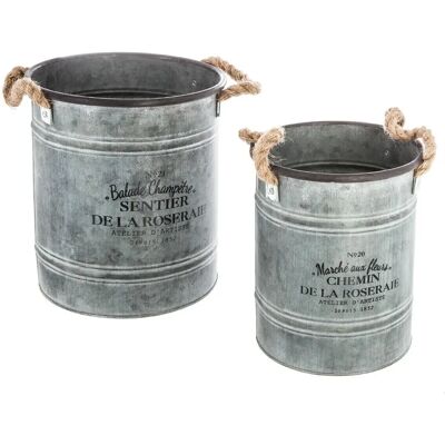Atmosphera Vasi di fiori - Set di 2 - Grigio Atmosphera Vasi di fiori - Set di 2 - Grigio