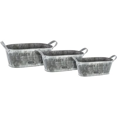 Atmosphera Modello 155782A Vasi in metallo grigio - Set di 3 Atmosphera Modello 155782A Vasi in metallo grigio - Set di 3