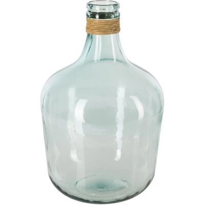 Vase Atmosphera 160104 - Verre recyclé avec poignée en rafia - Décoration naturelle élégante - Publicité Vase Atmosphera 160104 - Verre recyclé avec poignée en rafia - Décoration naturelle élégante - Publicité