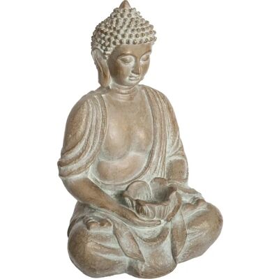 Atmosphera Buddha en oxyde de magnésium beige H.39 cm - Statue décorative - Publicité Atmosphera Buddha en oxyde de magnésium beige H.39 cm - Statue décorative - Publicité
