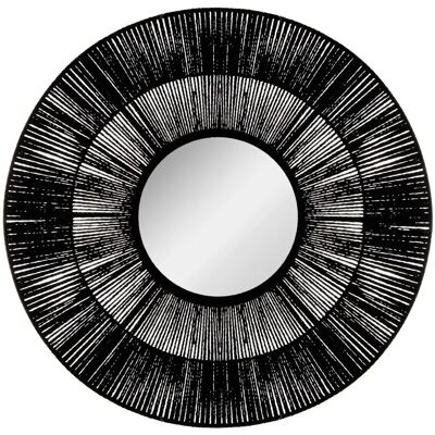 Miroir Mur Atmosphera - Corde Ethnique Noir - 76cm - Publicité Miroir Mur Atmosphera - Corde Ethnique Noir - 76cm - Publicité