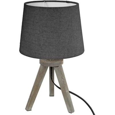 Lampe de table à trépied en bois Atmosphera - 31cm - Publicité Lampe de table à trépied en bois Atmosphera - 31cm - Publicité