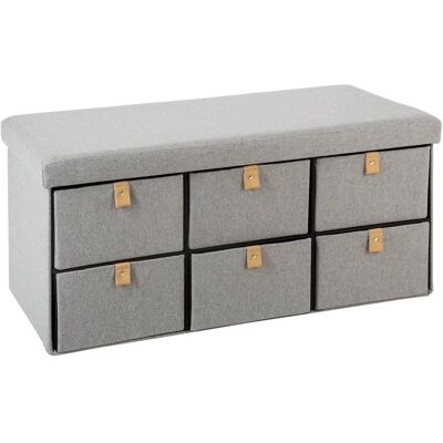 Banco de almacenamiento Atmosphera - Otomana plegable con 6 cajones - Ocre Banco de almacenamiento Atmosphera - Otomana plegable con 6 cajones - Ocre