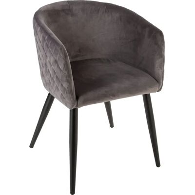 Silla de terciopelo gris oscuro Marlo de Atmosphera - Muebles para sala Silla de terciopelo gris oscuro Marlo de Atmosphera - Muebles para sala