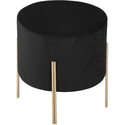 Puf de Terciopelo Atmosphera - Negro - Mobiliario Moderno Elegante Puf de Terciopelo Atmosphera - Negro - Mobiliario Moderno Elegante