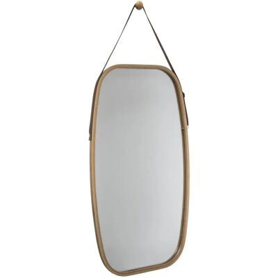 Marka 5 FIVE SIMPLY SMART - Model 77x43cm - Owalne lustro z bambusa z pasek skórzanym Marka 5 FIVE SIMPLY SMART - Model 77x43cm - Owalne lustro z bambusa z pasek skórzanym