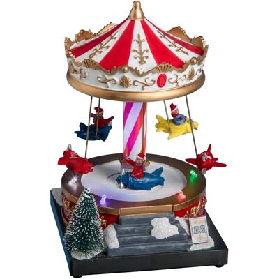 Lumières Feeric et Carrousel de Noël - Multicolore - Fonctionne avec piles - Décoration de Noël - Publicité Lumières Feeric et Carrousel de Noël - Multicolore - Fonctionne avec piles - Décoration de Noël - Publicité