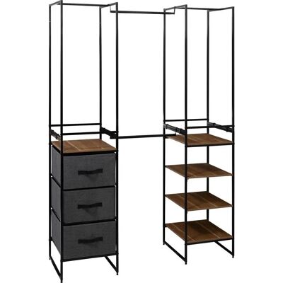 Miroytengo Tissa Armario Abierto Negro y Madera - Wardrobe Miroytengo Tissa Armario Abierto Negro y Madera - Wardrobe
