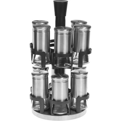Northix Estante de Especias de Acero Inoxidable 12 Frascos - Diseño Moderno Northix Estante de Especias de Acero Inoxidable 12 Frascos - Diseño Moderno