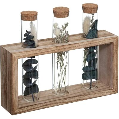 Set di tubi di fiori vintage Atmosphera - 3 vetri con tappi di sughero - 21x5x17.2cm Set di tubi di fiori vintage Atmosphera - 3 vetri con tappi di sughero - 21x5x17.2cm
