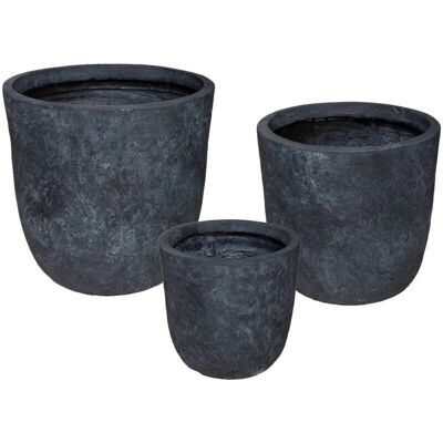 Atmosphera Metallpflanzkübel-Set - Blau, Terrakotta - Dekokübel - Modern Atmosphera Metallpflanzkübel-Set - Blau, Terrakotta - Dekokübel - Modern