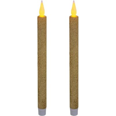 FEERIC LIGHTS & CHRISTMAS - Candela Led Candela Oro x 2 - Goldene Pailletten - 2 Stück - LED Kerze FEERIC LIGHTS & CHRISTMAS - Candela Led Candela Oro x 2 - Goldene Pailletten - 2 Stück - LED Kerze