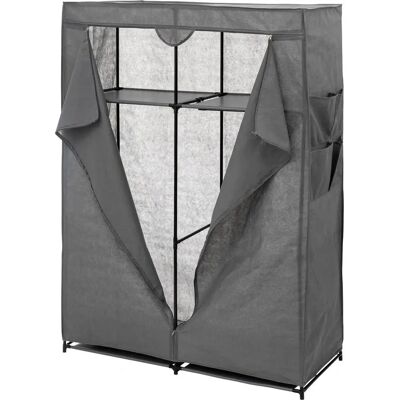 5FIVE Armoire en Tissu Gris avec Étagères - Garde-robe - Publicité 5FIVE Armoire en Tissu Gris avec Étagères - Garde-robe - Publicité
