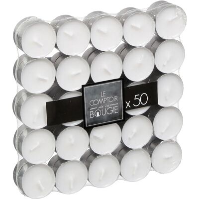 Atmosphera Candele di Cera - 50 pezzi - 4h - Bianco Atmosphera Candele di Cera - 50 pezzi - 4h - Bianco