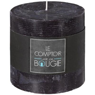 Bougie rustique Atmosphera - 57H - Noire - 10x10cm - Publicité Bougie rustique Atmosphera - 57H - Noire - 10x10cm - Publicité