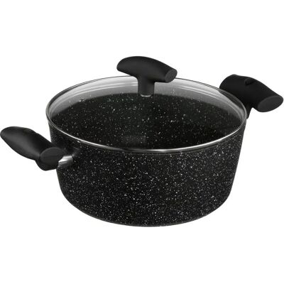 Aluminium met marmer coating Ø 24 cm - Kookgerei met bakeliet en siliconen handvatten Aluminium met marmer coating Ø 24 cm - Kookgerei met bakeliet en siliconen handvatten