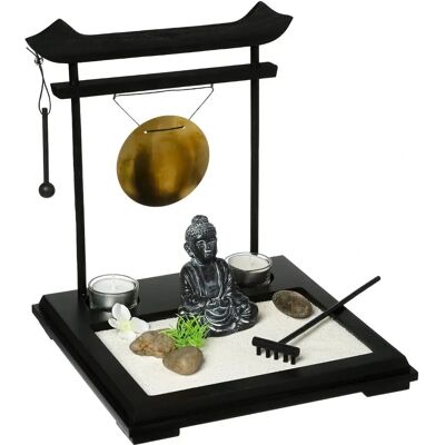Atmosphera Jardin Zen Bouddha Noir 26x26x26 - Décor - Publicité Atmosphera Jardin Zen Bouddha Noir 26x26x26 - Décor - Publicité