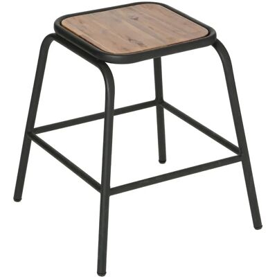 Tabourets Atmosphera Edena en acacia et métal - lot de 2 - Publicité Tabourets Atmosphera Edena en acacia et métal - lot de 2 - Publicité