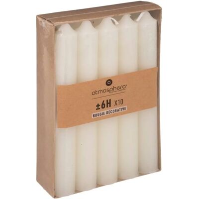 Ensemble de 10 bougies ivoire Atmosphera - 45g, 16cm - Publicité Ensemble de 10 bougies ivoire Atmosphera - 45g, 16cm - Publicité