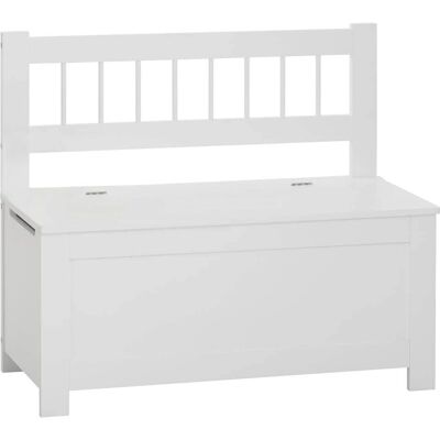 Banquette de rangement blanc Atmosphera - Coffre enfant 74,5x34x64cm - Publicité Banquette de rangement blanc Atmosphera - Coffre enfant 74,5x34x64cm - Publicité