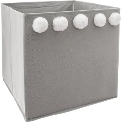 Panier de rangement gris Atmosphera - 29x29x29cm - Organisateur chambre enfant - Publicité Panier de rangement gris Atmosphera - 29x29x29cm - Organisateur chambre enfant - Publicité