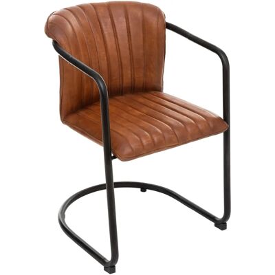 Atmosphera Kavi Fauteuil - Cuir Vintage - 52x62x77.5cm - Publicité Atmosphera Kavi Fauteuil - Cuir Vintage - 52x62x77.5cm - Publicité