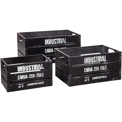 Caja de almacenamiento Atmosphera - 3 cestas metálicas - Estilo industrial vintage Caja de almacenamiento Atmosphera - 3 cestas metálicas - Estilo industrial vintage