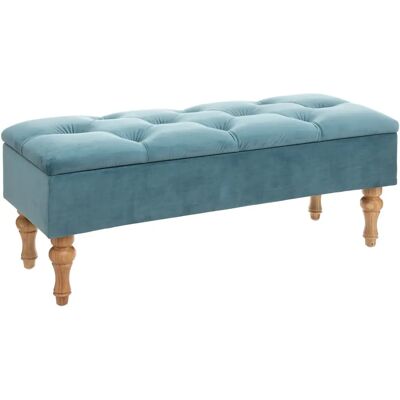 Banquette en Velours Bleu Atmosphera - Créateur d'Intérieur - Publicité Banquette en Velours Bleu Atmosphera - Créateur d'Intérieur - Publicité