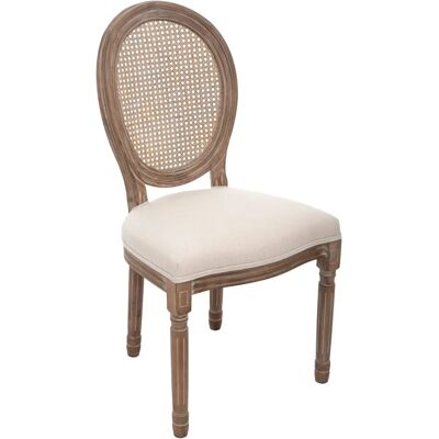 Sedia Beige Cléon Atmosphera con Schienale in Canna - Autentica e Durevole Sedia Beige Cléon Atmosphera con Schienale in Canna - Autentica e Durevole