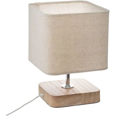 Lámpara de mesa de madera beige Atmosphera - 21cm - Estilo escandinavo Lámpara de mesa de madera beige Atmosphera - 21cm - Estilo escandinavo