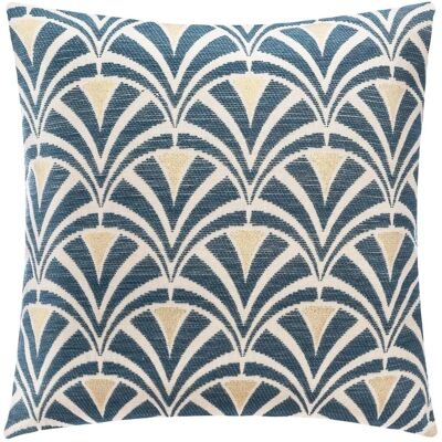 Housse de coussin Atmosphera coton et chenille 40x40cm - Style Art Déco - Publicité Housse de coussin Atmosphera coton et chenille 40x40cm - Style Art Déco - Publicité
