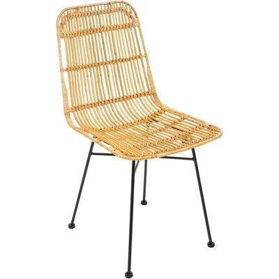 Sedia Kubu beige in metallo e rattan Atmosphera - Moderna e ergonomica Sedia Kubu beige in metallo e rattan Atmosphera - Moderna e ergonomica