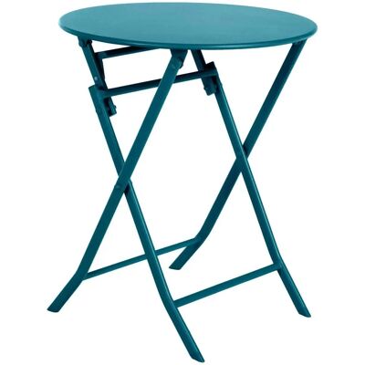 Tavolo da giardino rotondo pieghevole Hesperide Blu Canard - Resistente alla ruggine e UV Tavolo da giardino rotondo pieghevole Hesperide Blu Canard - Resistente alla ruggine e UV