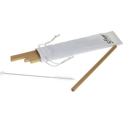Set di Cannucce in Bambù 5FIVE - 6 Pezzi con Custodia Set di Cannucce in Bambù 5FIVE - 6 Pezzi con Custodia