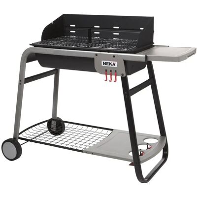 NEKA Azur Pro Parrilla de carbón de acero con ruedas - 120x58.5x95cm NEKA Azur Pro Parrilla de carbón de acero con ruedas - 120x58.5x95cm