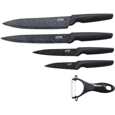 Set di Coltelli Secret de Gourmet - Nero - Acciaio inox - 5 pezzi Set di Coltelli Secret de Gourmet - Nero - Acciaio inox - 5 pezzi