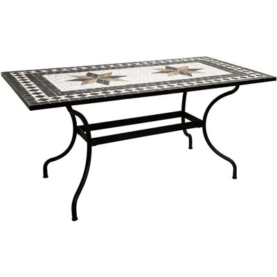 Tavolo da pranzo rettangolare Kipos di Atmosphera - Mosaico, Nero - 160cm Tavolo da pranzo rettangolare Kipos di Atmosphera - Mosaico, Nero - 160cm
