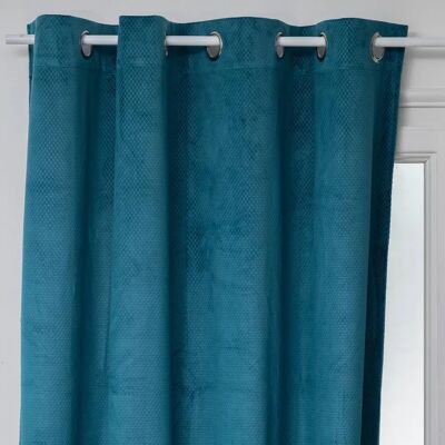 Rideau velours Atmosphera Otto - Bleu canard - 140x260cm - Type de rideau - Publicité Rideau velours Atmosphera Otto - Bleu canard - 140x260cm - Type de rideau - Publicité