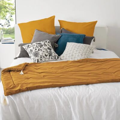 Plaid en velours Atmosphera 164071R - Jaune - Couverture - Publicité Plaid en velours Atmosphera 164071R - Jaune - Couverture - Publicité