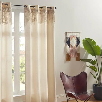 Cortina de Macramé Beige Atmosphera 140x260cm - Estilo Boho Cortina de Macramé Beige Atmosphera 140x260cm - Estilo Boho