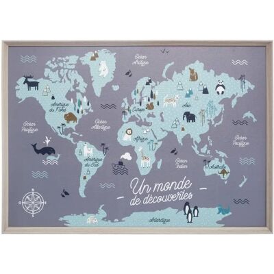 Carte du Monde Bleu Atmosphera - Décoration murale enfant - Publicité Carte du Monde Bleu Atmosphera - Décoration murale enfant - Publicité