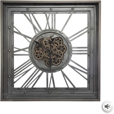 Atmosphera Modell MECANISME Industrielle graue Wanduhr - 80x80cm Atmosphera Modell MECANISME Industrielle graue Wanduhr - 80x80cm
