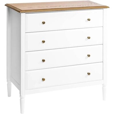 Cómoda de Madera Blanca Atmosphera con 4 Cajones - Cómoda Cómoda de Madera Blanca Atmosphera con 4 Cajones - Cómoda