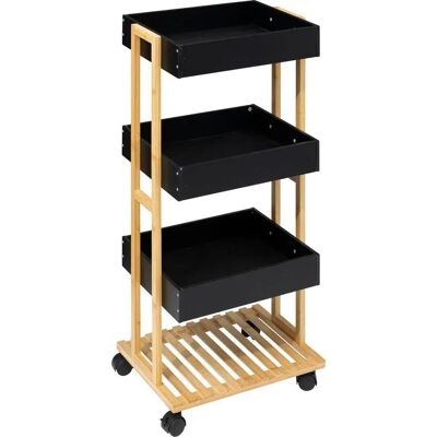 Chariot de stockage Northix avec bois noir - Boîtes de rangement - Chariot de stockage - Publicité Chariot de stockage Northix avec bois noir - Boîtes de rangement - Chariot de stockage - Publicité