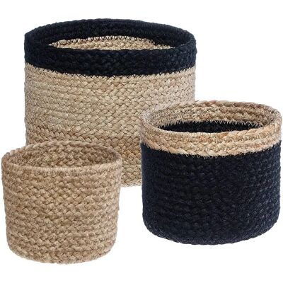 ATMOSPHERA Ensemble de 3 paniers en jute - Décoration écologique - Publicité ATMOSPHERA Ensemble de 3 paniers en jute - Décoration écologique - Publicité