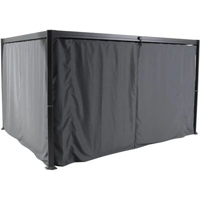 Rideaux pour pergola Belize Gris - 36x3m, 4 panneaux - Publicité Rideaux pour pergola Belize Gris - 36x3m, 4 panneaux - Publicité
