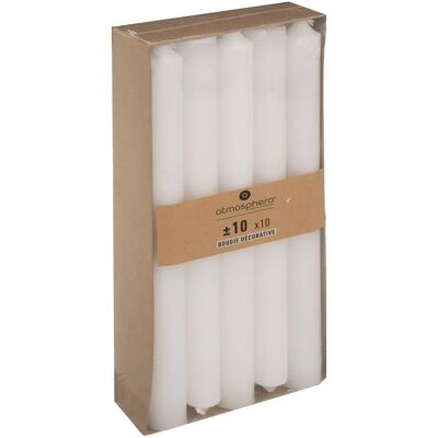 Atmosphera Bougies - Pack de 10 Bâtons - Blancs - 74g - Publicité Atmosphera Bougies - Pack de 10 Bâtons - Blancs - 74g - Publicité