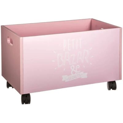 Coffre à jouets rose ATMOSPHERA avec roulettes - Organisateur pour chambre d'enfant - Publicité Coffre à jouets rose ATMOSPHERA avec roulettes - Organisateur pour chambre d'enfant - Publicité