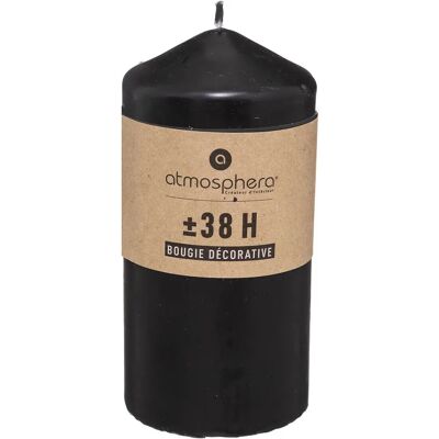 Bougie en cire noire Atmosphera - 38h - 6,8x14cm - Publicité Bougie en cire noire Atmosphera - 38h - 6,8x14cm - Publicité