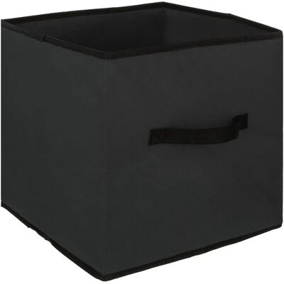 Panier de rangement en tissu noir 31x31cm - Mix'n'modul Panier de rangement en tissu noir 31x31cm - Mix'n'modul